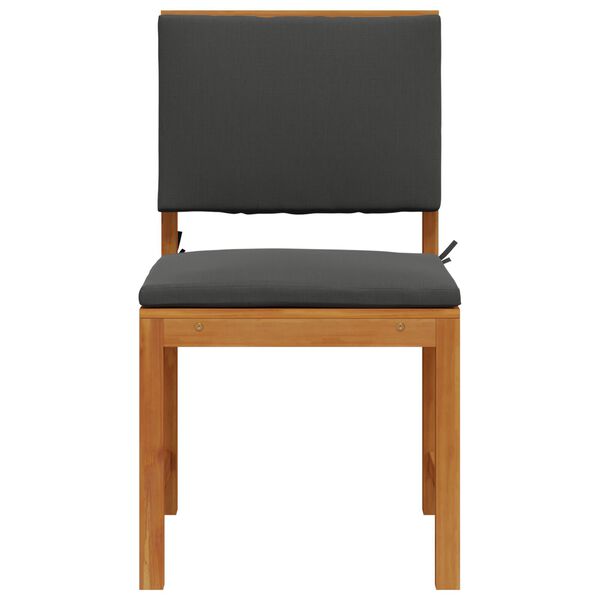 vidaXL Scaun pentru Grădină cu pernă 2 pcs Maro Lemn masiv de acacia