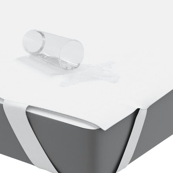 vidaXL Protecție de saltea, alb, 140x200 cm, impermeabilă