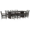 vidaXL Set dining pentru exterior 9 buc. Negru poliratan