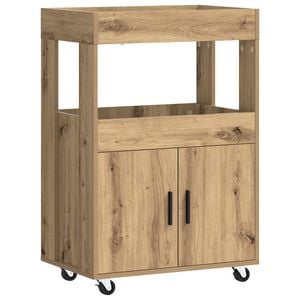 vidaXL Carucior de Bar Stejar Artizanal 60 x 39.5 x 89 cm