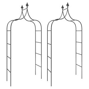 vidaXL Arcade de grădină, 2 buc, negru, 120x38x260 cm, oțel