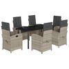 vidaXL Set mobilier de grădină cu perne, 7 piese gri deschis poliratan