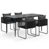 vidaXL Set de servit masa pentru grădină, 5 piese, negru