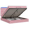 vidaXL Pat Ottoman cu Saltea și LED Roz 140 x 190 cm Catifea