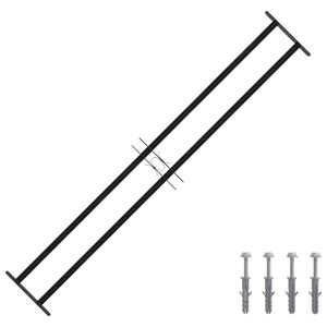 vidaXL Grilă Fereastră Negru 176 x 30 cm Oțel vopsit electrostatic