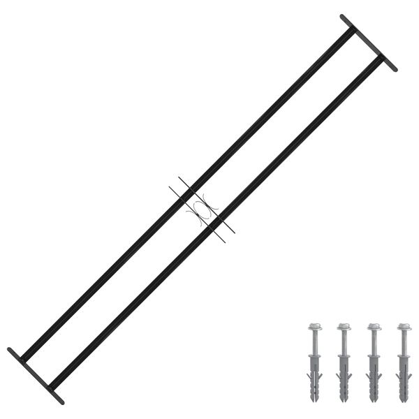 vidaXL Grilă Fereastră Negru 176 x 30 cm Oțel vopsit electrostatic