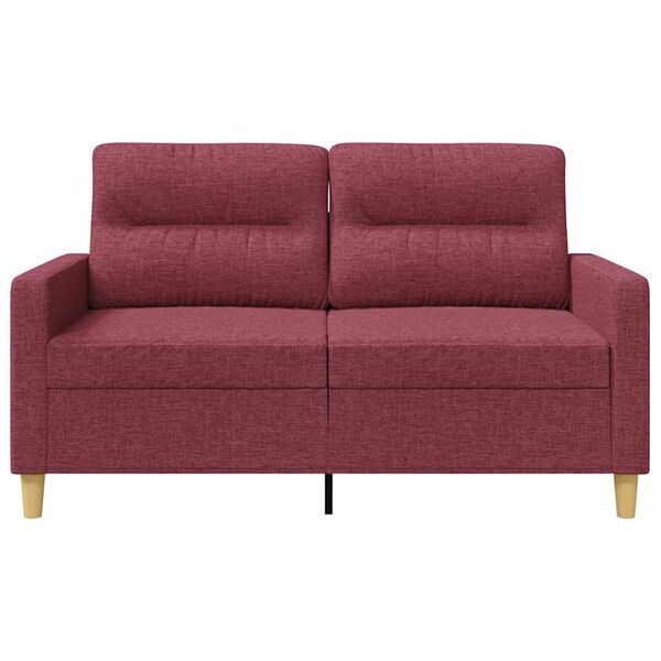 vidaXL Canapea cu 2 locuri, roșu vin, 120 cm, material textil