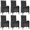 vidaXL Set mobilier de grădină cu perne, 7 piese, negru, poliratan