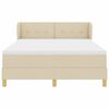 vidaXL Pat cu arcuri cu saltea cu headboard Crem 140 x 190 cm țesătură