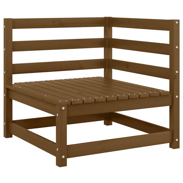 vidaXL Canapele de colț de grădină, 2 buc., maro miere, lemn masiv pin