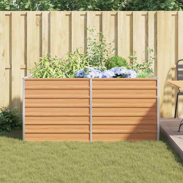 vidaXL Strat înălțat de grădină argintiu 160x80x77 cm oțel galvanizat