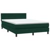 vidaXL Pat box spring cu saltea, verde &icirc;nchis, 160x210 cm, catifea