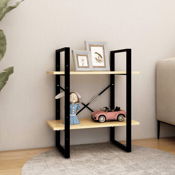 vidaXL Bibliotecă cu 2 rafturi, 60x30x70 cm, lemn masiv de pin