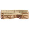 vidaXL Set de canapele de exterior cu pernă 4 pcs Natural și Bej