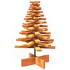 vidaXL Brad de Crăciun decorativ, maro ceruit, 80 cm, lemn pin masiv