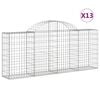 vidaXL Coșuri gabion arcuite 13 buc, 200x30x80/100cm, fier galvanizat