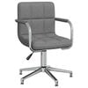 vidaXL Scaun de bucătărie pivotant, gri deschis, material textil