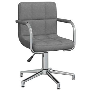 vidaXL Scaun de bucătărie pivotant, gri deschis, material textil