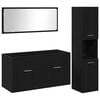 vidaXL Set de mobilier pentru baie 3 buc. Stejar Negru