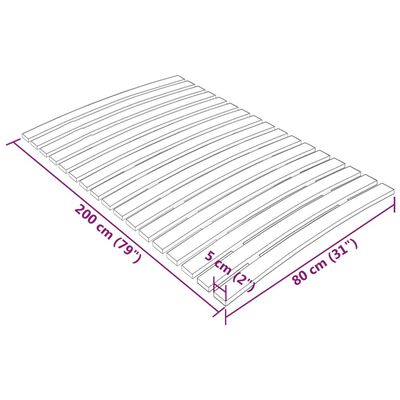 vidaXL Bază de pat cu șipci, 17 șipci, 80x200 cm