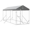 vidaXL Padoc de exterior cu acoperiș argintiu 2x6x2,5m oțel galvanizat
