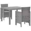vidaXL Set de masă pentru grădină 3 pcs Gri deschis Polipropilenă