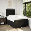 vidaXL Pat box spring cu saltea, negru, 120x190 cm, catifea