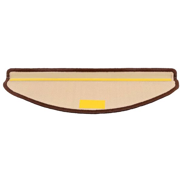 vidaXL Covorașe autoadezive scări, 15 buc., maro, 65x21x4 cm