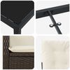 vidaXL Set de masă pentru grădină cu pernă 3 pcs Maro poliratan