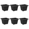 vidaXL Vază pătrată pentru flori 6 buc. Negru 33 x 33 x 26 cm Plastic
