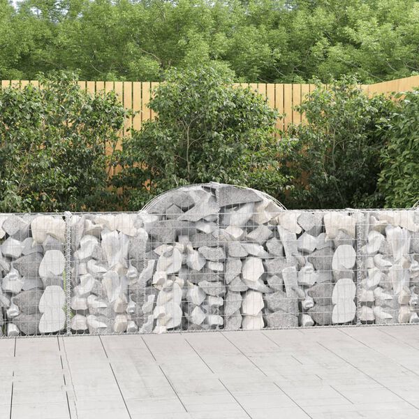 vidaXL Coșuri gabion arcuite 30 buc, 200x30x80/100 cm, fier galvanizat