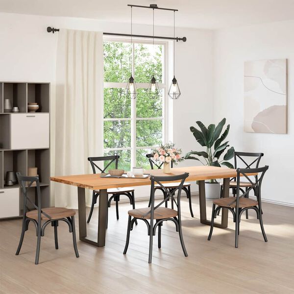 vidaXL Picioare de masă în formă de V, 2 buc., oțel natural, 60 x (72-73,3) cm