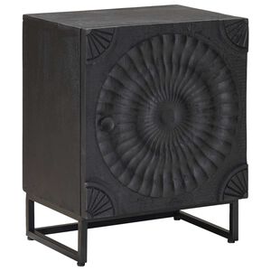 vidaXL Noptieră handmade Negru 40 x 30 x 50 cm Lemn de mango solid