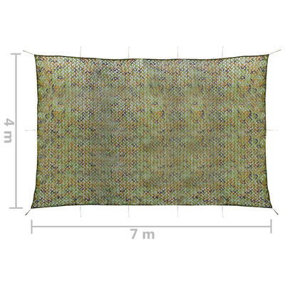 vidaXL Plasă de camuflaj cu geantă de depozitare, verde, 4x7 m