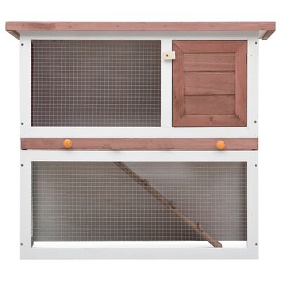 vidaXL Cușcă de iepuri pentru exterior, 1 ușă, maro, lemn