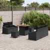 vidaXL Set de canapele pentru grădină cu pernă 8 pcs Negru Rattan poli