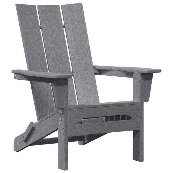 vidaXL Scaun pliabil Adirondack Gri deschis 74.5 x 80.5 x 90 cm HDPE