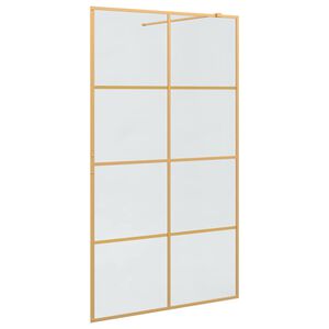 vidaXL Zid de duș walk-in Auriu 115 x 195 cm sticlă securizată