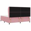 vidaXL Pat cu arcuri cu saltea cu headboard Roz 200 x 200 cm Poliester