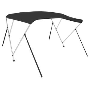 vidaXL Parasolar barcă Bimini cu 3 arcuri, negru, 183x140x137 cm