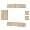 vidaXL Set dulap TV, 8 piese, stejar sonoma, lemn prelucrat