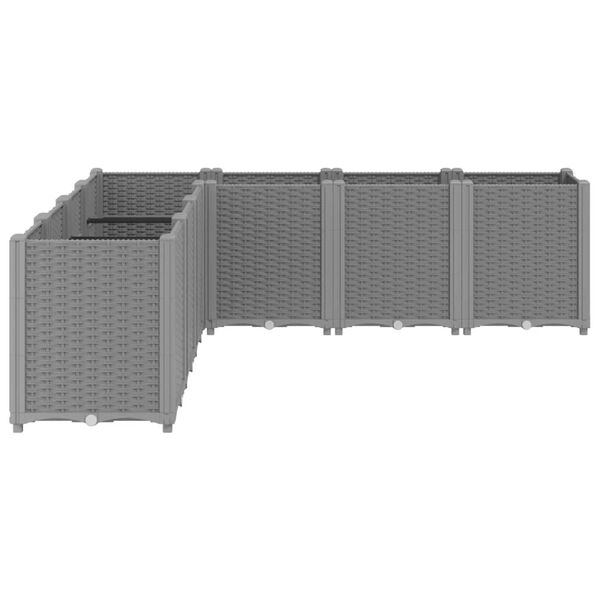 vidaXL Jardinieră de grădină, gri deschis, 160x160x53 cm, PP