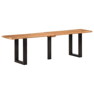 vidaXL Bancă, 160 cm, lemn masiv de acacia și oțel