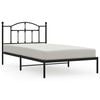 vidaXL Cadru de pat din metal cu tăblie, negru, 100x200 cm