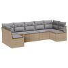 vidaXL Set de canapea 7 buc. Bej poliratan