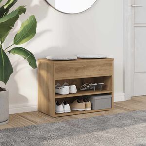 vidaXL Banchetă pantofar stejar artizanal 60x30x45 cm, lemn prelucrat