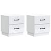 vidaXL Dulap de noapte 2 buc. Alb 43 x 34,5 x 44,5 cm Lemn prelucrat