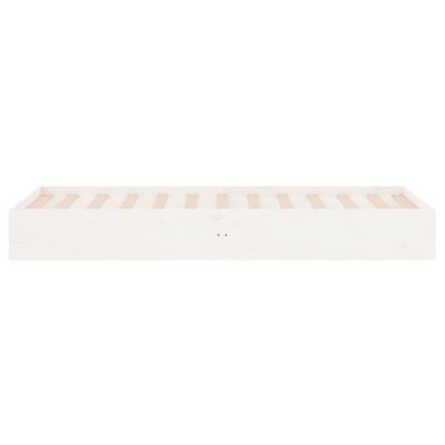 vidaXL Cadru de pat mic single, alb, 75x190 cm, lemn masiv