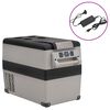 vidaXL Cutie frigorifică cu m&acirc;ner și adaptor negru&gri 55 L PP și PE