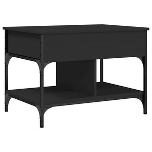 vidaXL Măsuță de cafea, negru, 70x50x50 cm, lemn prelucrat și metal